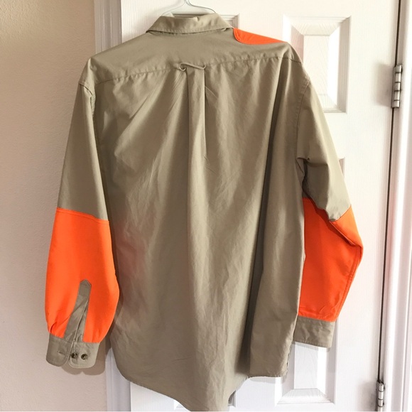 VINTAGE Filson Hunting Shooting Shirt USA Made Long Sleeve Large Mens Beige 552 - Picture 4 of 7